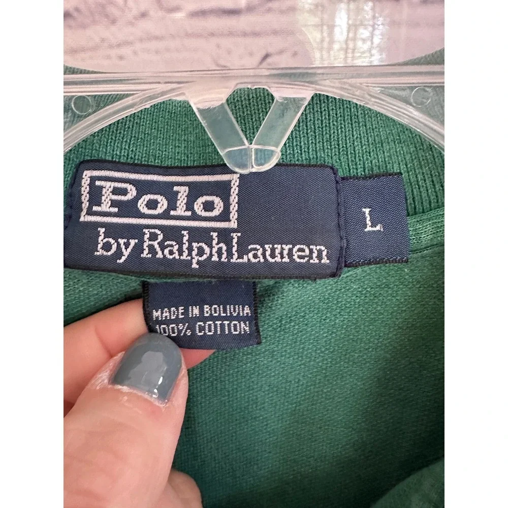 Polo Ralph Lauren Green Polo Shirt Classic Fit Short Sleeve Casual L